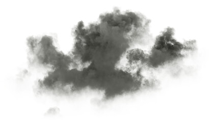 Midnight black cloudy floating in sky isolation transparent backgrounds 3d illustrations png
