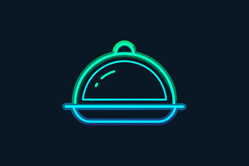 Obraz premium plate with glowing serving dish tableware restaurant icon