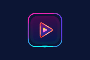 Fototapeta premium play button on screen digital video multimedia icon