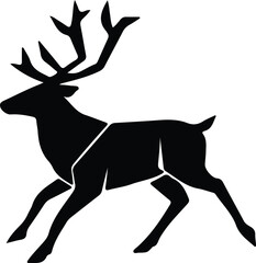 Illustrator Vector Geometric reindeer running animal art design silhouette
