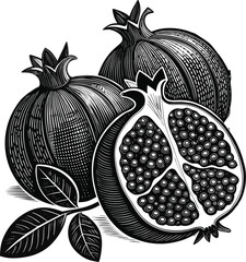 pomegranates line art design