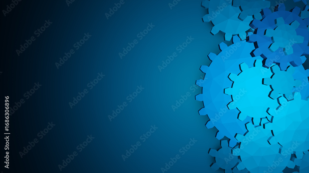 Poster teamwork and process automation concept with gears for business and technology themes.