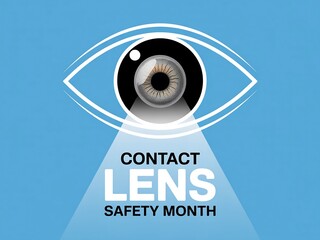 Promoting awareness for contact lens safety month with eye health and vision care graphics