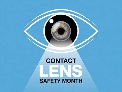 Promoting awareness for contact lens safety month with eye health and vision care graphics