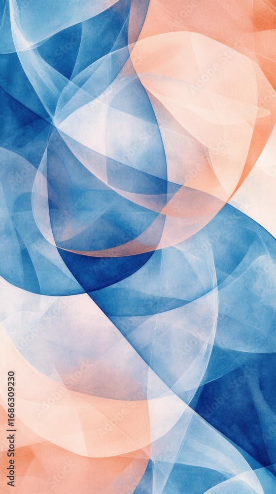 Poster ethereal abstract shapes and swirling patterns in studio light