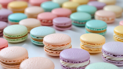 Obraz premium assorted macarons in vibrant
