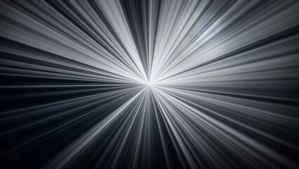 Starburst effect or light trails moving to infinity in black and white. Abstract high resolution full frame futuristic technology background. © tuomaslehtinen