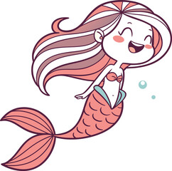 Cartoon girl fish