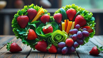 Heart shape arrangement of vibrant