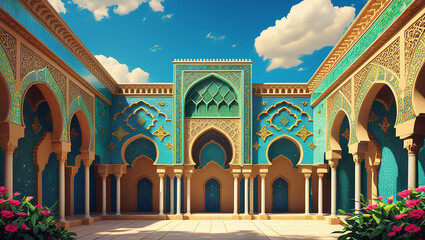 Moroccan architecture with intricate