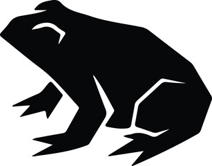 Illustrator Vector Simple geometric black frog amphibian silhouette