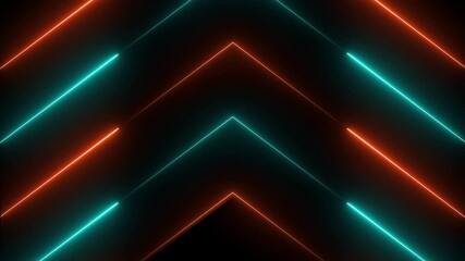 Abstract glowing neon lights lines animation. Neon lights blinking lines moving animation on black background .4k video. - Powered by Adobe