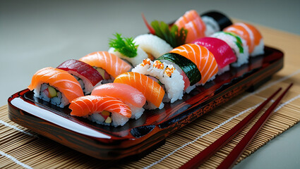 A Japanese sushi platter
