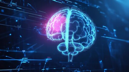 Artificial intelligence processing data in digital human brain - Powered by Adobe