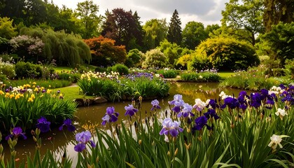 Iris Garden Pond Landscape