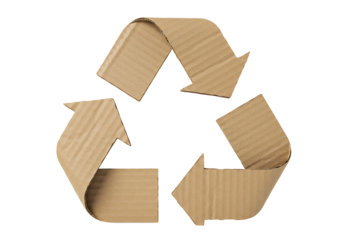 Cardboard recycling symbol arrows eco friendly sustainable