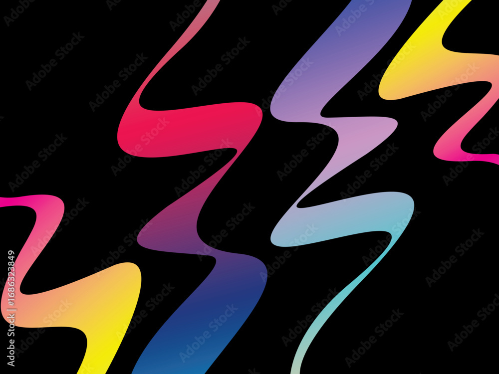Fototapete abstract vector background with colorful dynamic flowing wave pattern, suitable for modern digital a