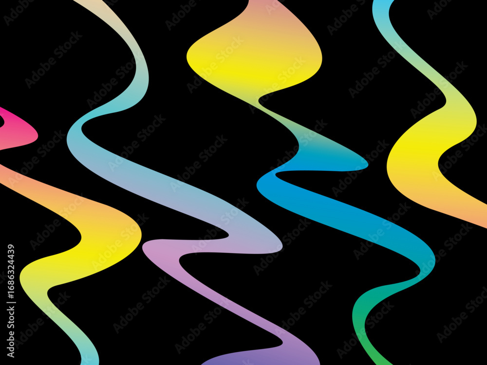Fototapete abstract vector background with colorful dynamic flowing wave pattern, suitable for modern digital a