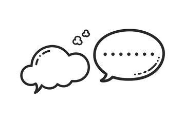 hand drawn doodle style one oval speech bubble minimal design