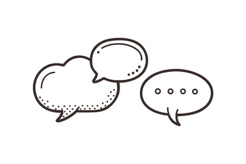 hand drawn doodle style one oval speech bubble with outline