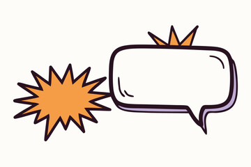 Two doodle style speech frames one rectangular word balloon