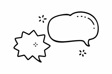 Wavy border hand drawn dialogue bubble star shaped frame