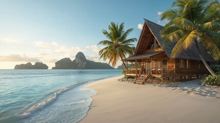 Obraz premium Raja Ampat Landscape, scenic tropical seascape with turquoise waters, lush karst islands, and pristine natural beauty of Papua’s iconic archipelago