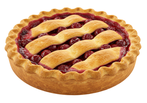 Cherry pie delicious baked dessert with lattice crust