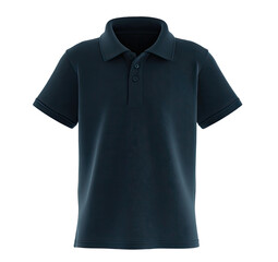 Dark navy polo shirt, front view