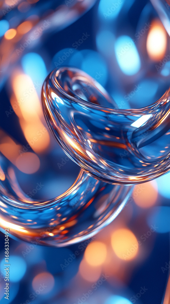 Aufkleber abstract 3d rendering of twisted lines in a futuristic style, creating a modern, dynamic background 