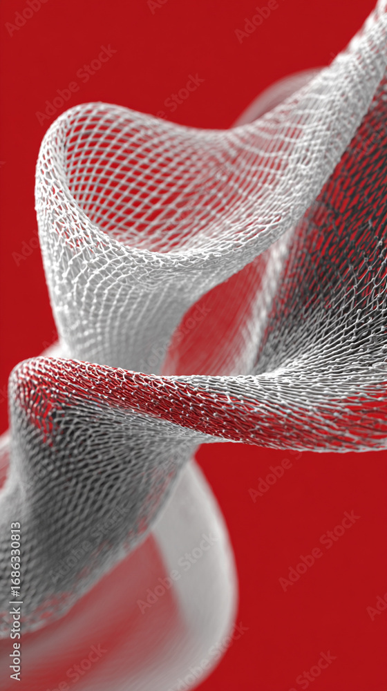 Aufkleber abstract 3d rendering of twisted lines in a futuristic style, creating a modern, dynamic background 
