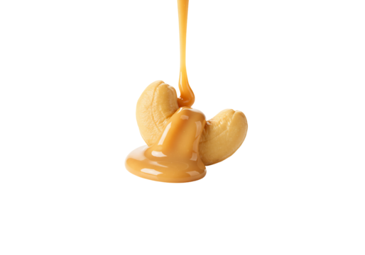 Cashew nut caramel sauce drizzle sweet treat food photography