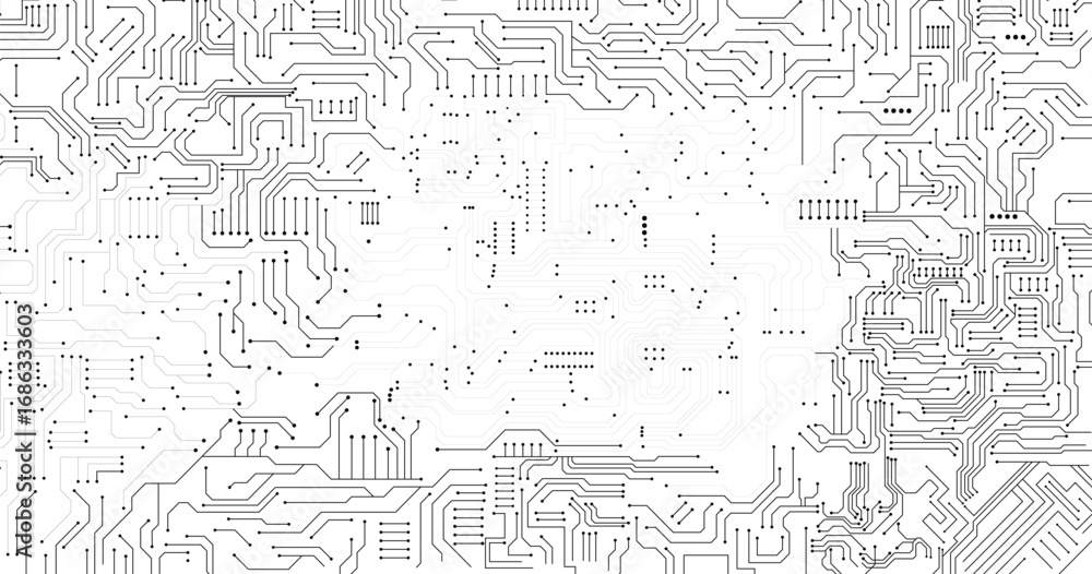 Poster digital technology circuit board background. circuit board on white background electrical connection