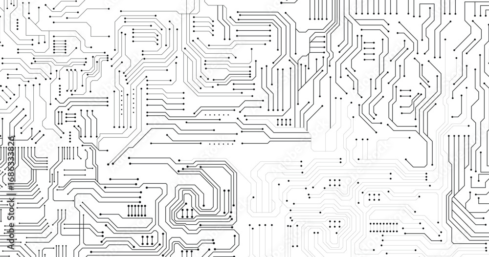 Poster circuit technology background with hi-tech digital data connection system and computer electronic de