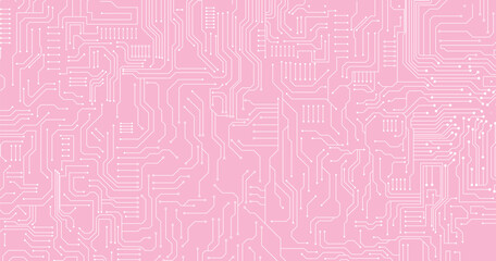 High-tech circuit board connection system. Vector abstract technology on white background.