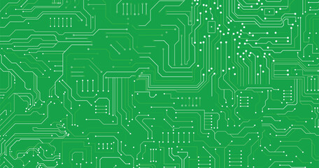Vector abstract technology on green background.