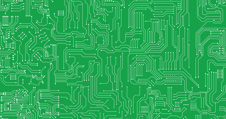 Blue circuit board. Communication and engineering concept. Vector illustration