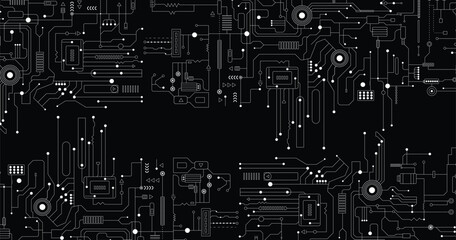 Vector circuit board illustration. Abstract technology.