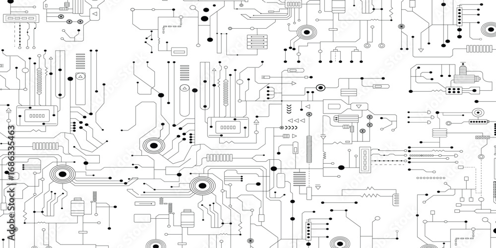 Poster circuit technology background with hi-tech stock illustration. vector circuit board illustration. ab