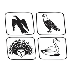 set of vector birds icons