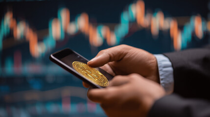 Stock market financial statistics on screen, share pricing, online trading data