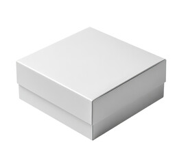 Fototapeta premium Blank white square box, slightly angled