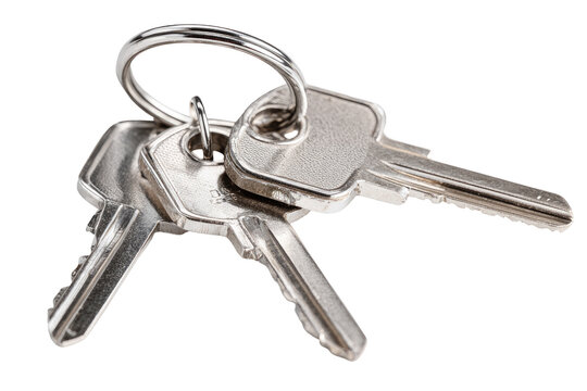 Close-up of two keys attached to a metal ring