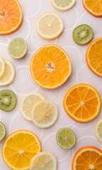 Obraz premium Citrus Fruit Slices Pattern