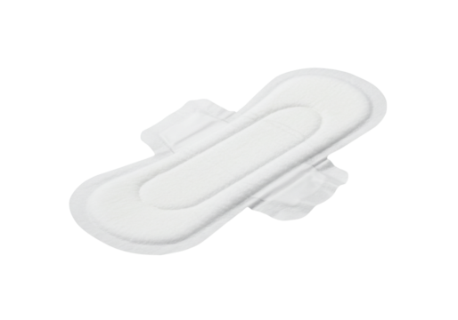 Sanitary pad product shot on transparent background