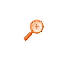 Magnifying glass with plus symbol for zoom and analysis