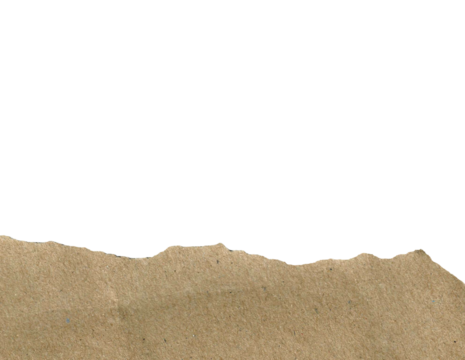 Crumped Brown Paper with Turn Edges Isolated