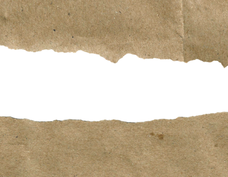 Crumped Brown Paper with Turn Edges Isolated