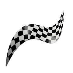 3D Render Checkered Flag Isolated On Transparent Background Race Concept