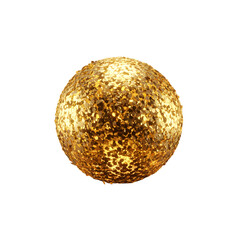 3D Render Golden Sphere With Metallic Texture Isolated On Black Background